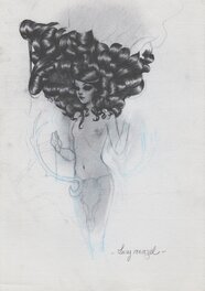 Mazel - illustration originale - Jeune fille au cerf