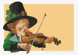 Erlé Ferronnière - Lutin au violon I - Original Illustration