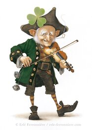 Original Illustration - Lutin au violon II