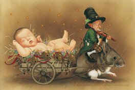 Erlé Ferronnière - Le lutin et le bébé fée - Illustration originale