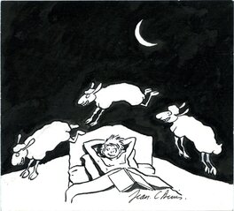 Jean-Claude Denis - Luc Leroi essaie de s'endormir... - Illustration originale