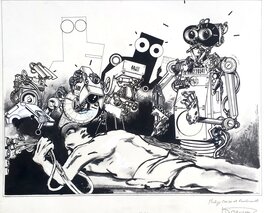 Philippe Cousin - Des robots et des hommes - Original Illustration