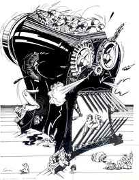 Philippe Cousin - La machine - Illustration originale