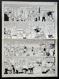 François Craenhals - Pom et Teddy – Planche 16A et 16B - Le Talisman noir. - Planche originale