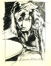 Dominique Leblanc - Dominique Leblanc- Portrait (1987) - Original Illustration
