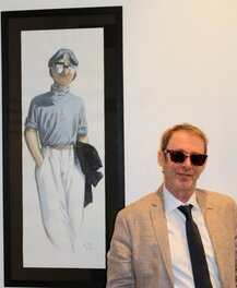 The artist at the exhibition The artist at the exhibition