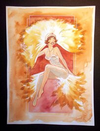 Djief - Broadway - Une rue en Amérique - Des strass et des plumes - Illustration originale