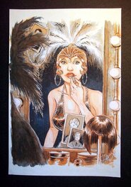 Djief - Broadway - Une rue en Amérique - Fanny se maquille - Illustration originale