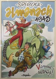 Al Severin - Couve Spirou Almanach 1945 - Original Illustration