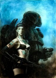 Luis Royo - Isolde and Tristan Circuits - Original Illustration