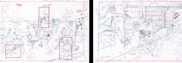 Polar, Kaiser John Wick, dessins originaux de planches 1 &2 Polar, Kaiser John Wick, dessins originaux de planches 1 &2