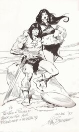 John Buscema - Conan and Belit - Illustration originale