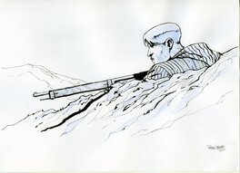 Fabien Bedouel - Crayonné avec couleur aquarelle - Illustration originale