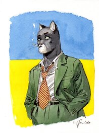 Juanjo Guarnido - Blacksad, Amarillo Ex-Libris - Original Illustration