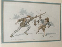 André Juillard - Duel épées en bois "Henri de Navarre" - Original Illustration