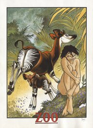 Frank Pé - Zoo (Manon & Okapi) - Illustration originale