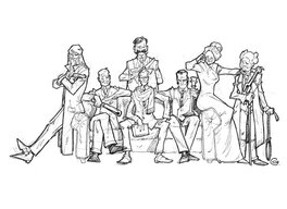 Coffret DETECTIVES-Couverture croquis préparatoire Coffret DETECTIVES-Couverture croquis préparatoire