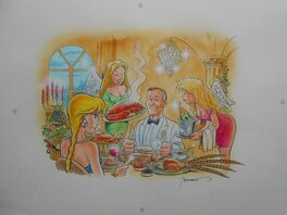 Jan Bosschaert - Le banquet - Illustration originale