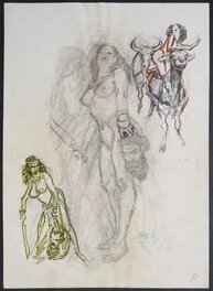 Raymond Poïvet - Judith et Pasiphaé - Original art