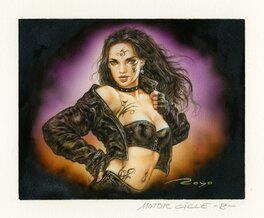 Luis Royo - Motorcicle girl - Illustration originale