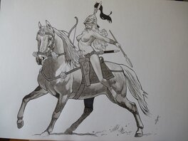 Amazone warrior on her horse