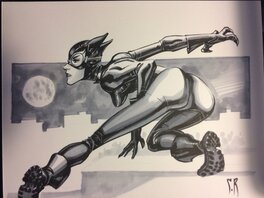 Stéphane Roux - Dédicace catwoman - Planche originale