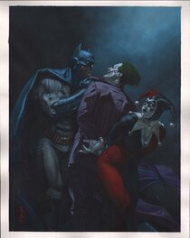 Riccardo Federici - Batman, The Joker and Harley Quinn - Original Illustration