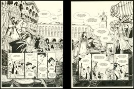 Stefano Carloni - Les savants - T1 Ferrare 1512, Du plomb en or - Planches 4 & 5 - Planche originale