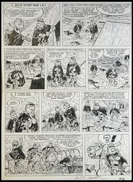 Planche originale - 1977 - Les Tuniques bleues (T13, planche 19): Les Bleus dans la gadoue