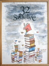 Gab - Gab projet d'affiche salon du livre de Paris - Planche originale