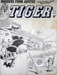 Ruggero Giovannini - Couverture d'un numéro non identifié du magazine Tiger (Fleetway), 1964 - Original Cover