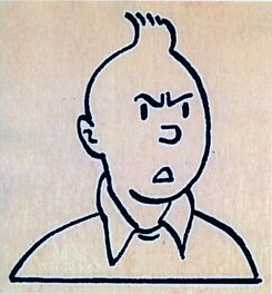 Hergé - Tintin (dessin alternatif). - Planche originale
