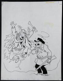 Tibet - Chick Bill - "La peur bleue" – Couverture originale - Original Illustration