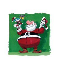 Fabrice Tarrin - Obelix en Père Noël - Illustration originale