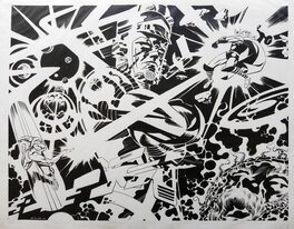 Steve Rude - Thor & SILVER SURFER vs GALACTUS - Planche originale