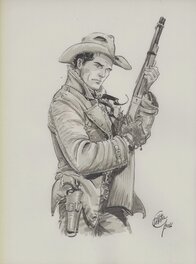 Giulio De Vita - Tex portrait avec fusil #967 - Original Illustration