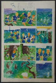 Verso avec aquarelle pour la mise en couleur. Verso avec aquarelle pour la mise en couleur.