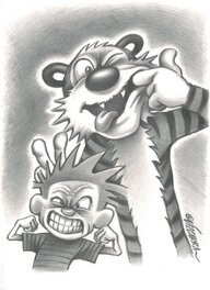 Joan Vizcarra - Calvin & Hobbes inspiration 1 - Illustration originale