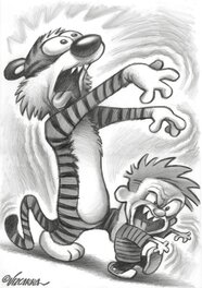 Joan Vizcarra - Calvin & Hobbes Inspiration 2 - Illustration originale