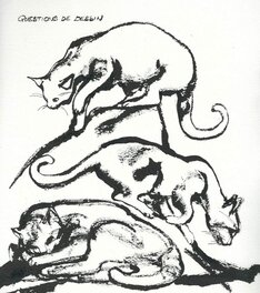 'le chat' d'Edmond Baudoin, planche de la page de gauche 'le chat' d'Edmond Baudoin, planche de la page de gauche