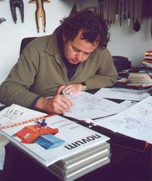 Loustal dans son atelier Loustal dans son atelier