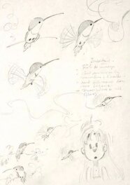 André Franquin - Etudes du colibri - Œuvre originale