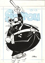 Kox, l'Agent 212, couverture originale du journal de Spirou n°2342, 1983.