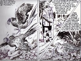 Lucien Nortier - Faisans et perdreaux, les deux cases supérieures de la planche 2, Pif n°401 - Comic Strip