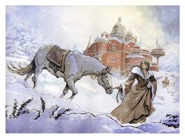 Stefano Carloni - Inge dans la neige - Illustration originale