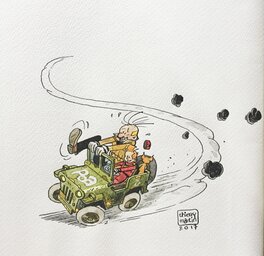 Thierry Martin - Spirou, Fantasio, Spip… et le Marsu - Illustration originale