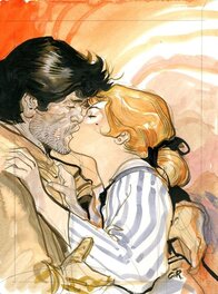 Jean Giraud - Le Baiser (Blueberry et Chihuahua Pearl) - Original Illustration