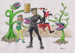 Roger Langridge - Gotham Sirens : Catwoman, Harley Quinn et Poison Ivy - Original Illustration