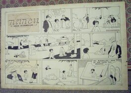 Ernie Bushmiller - Le Dimanche - dur dur de se mettre en action .... Nancy veille au grain - 1943 - Planche originale