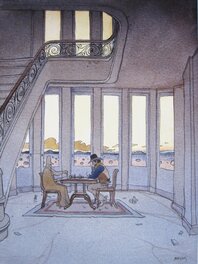 Moebius - Fou et Cavalier - Illustration originale